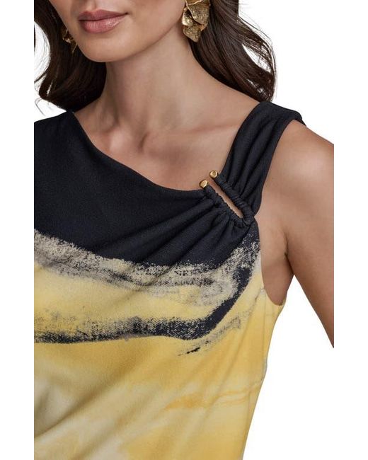 Donna Karan Multicolor Abstract Print Sleeveless Top
