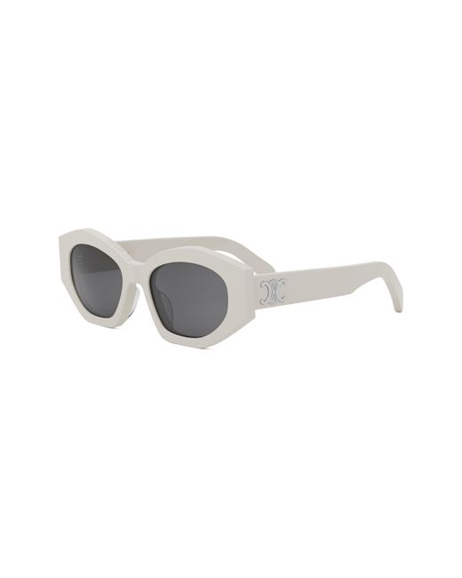 Céline Gray Triomphe 55mm Oval Sunglasses