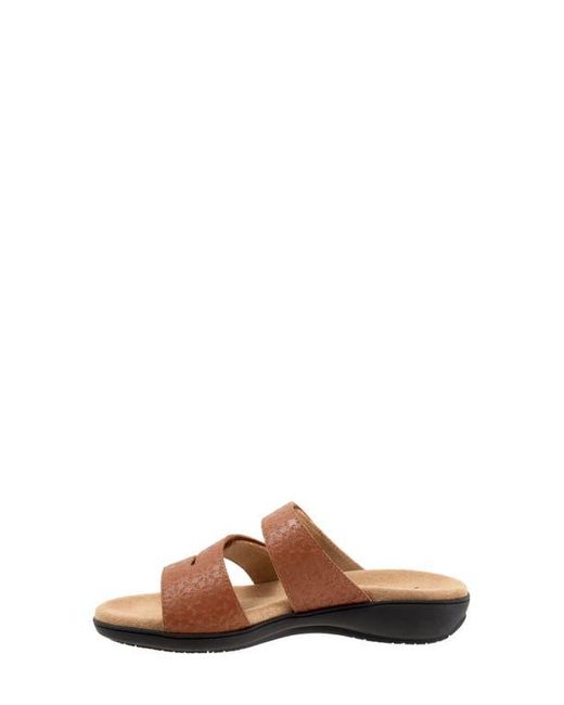 Trotters Brown Rose Tool Slide Sandal
