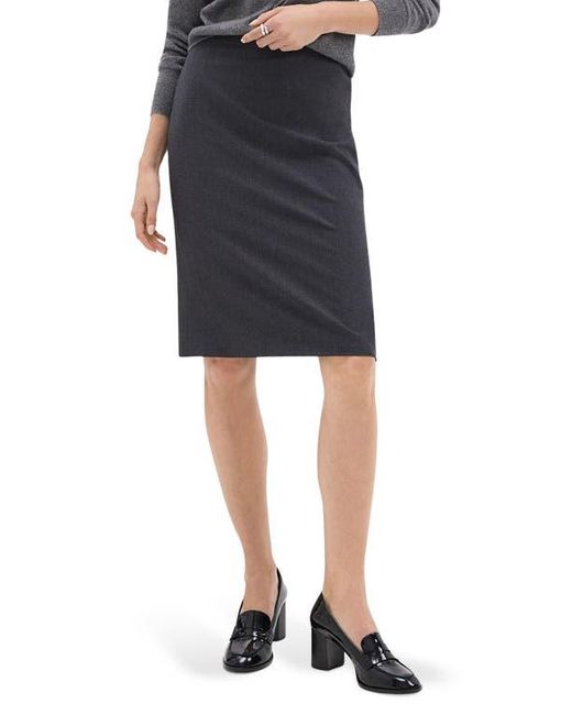 Theory Black Trace Slim Fit Stretch Wool Skirt