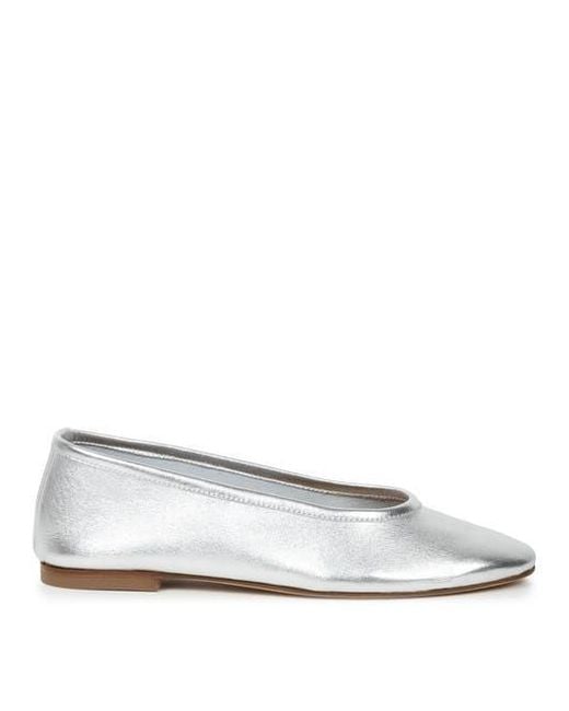 Bobbies White Ninon Ballet Flats