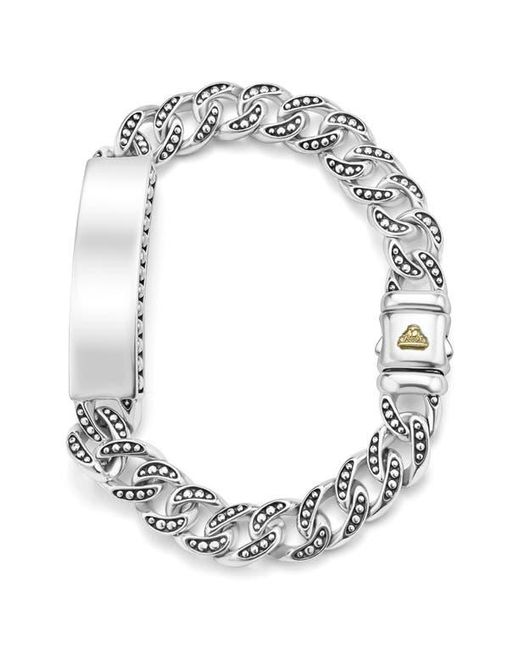 Lagos White Anthem Id Curb Chain Bracelet for men