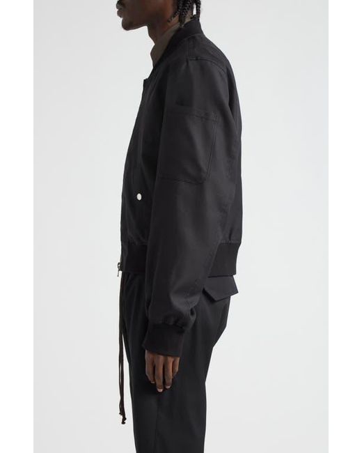 JKEEFER Black Breakdown Wool & Silk Bomber Jacket for men