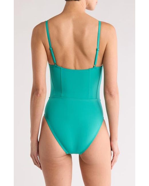 Solid & Striped Green Veronica Underwire One-Piece Swimsuit