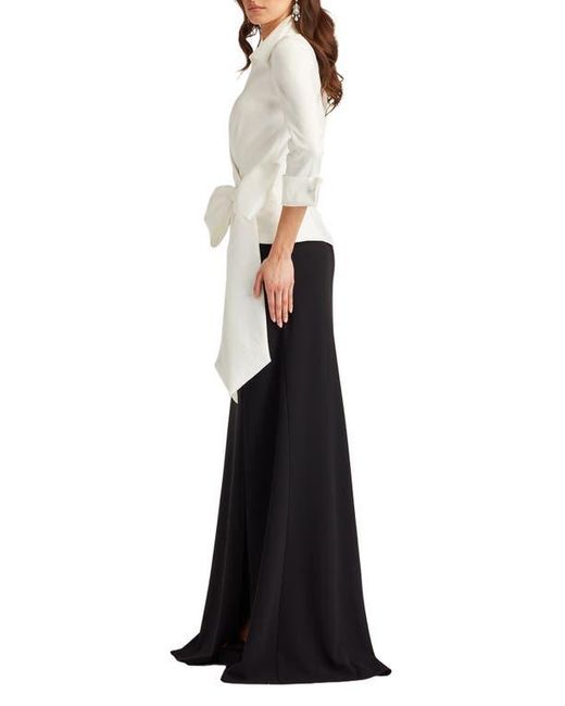 Tadashi Shoji Black Oversize Bow Sheath Gown