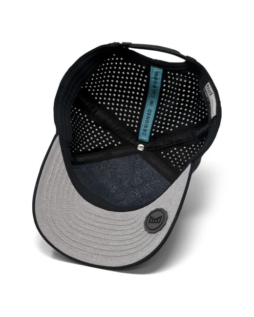Melin Black Odyssey Brick Hydro Performance Snapback Hat for men