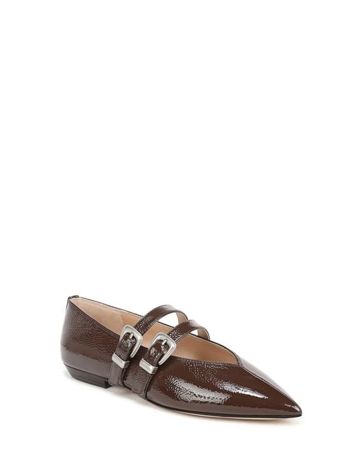 Veronica Beard Brown Bancroft Pointed Toe Mary Jane Flat