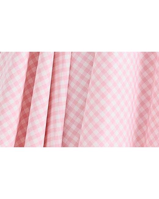 House Of Cb Pink Marilyn Gingham Halter Midi Sundress