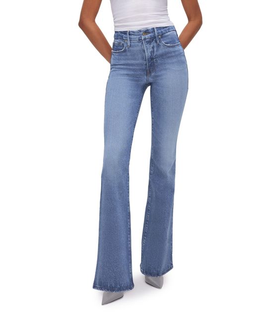 GOOD AMERICAN Blue Good Classic Slim Bootcut Jeans