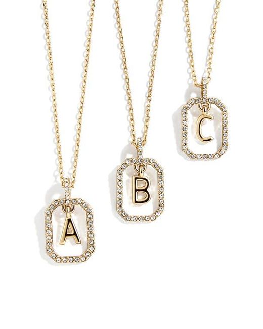 BaubleBar Metallic Alicia Intial Pendant Necklace