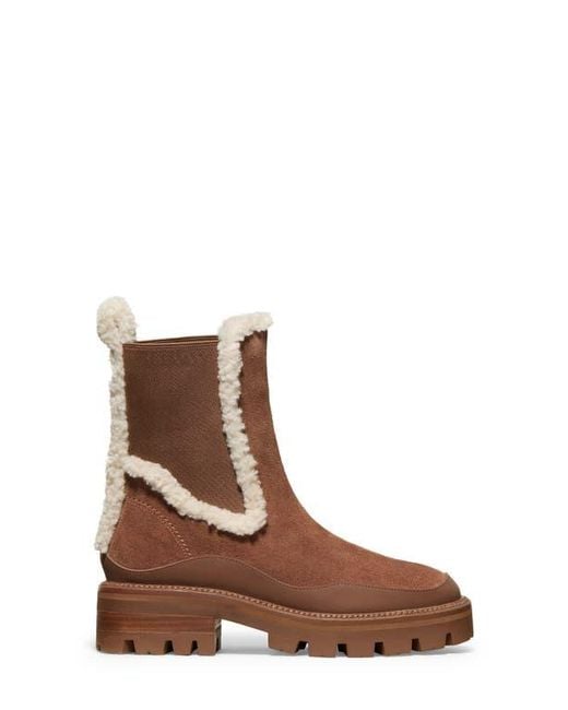 Kate Spade Brown London Faux Shearling Trim Chelsea Boot