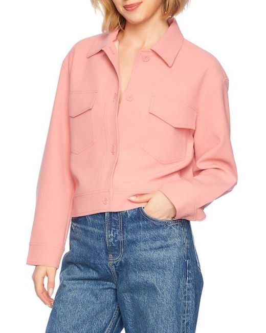 Susana Monaco Orange Pebble Weave Button-Up Jacket