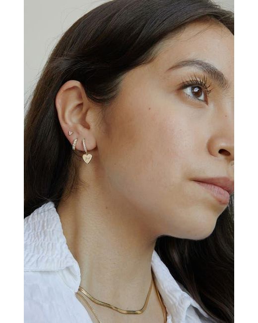 Ana Luisa Metallic Suzanne Cubic Zirconia Huggie Hoop Earrings