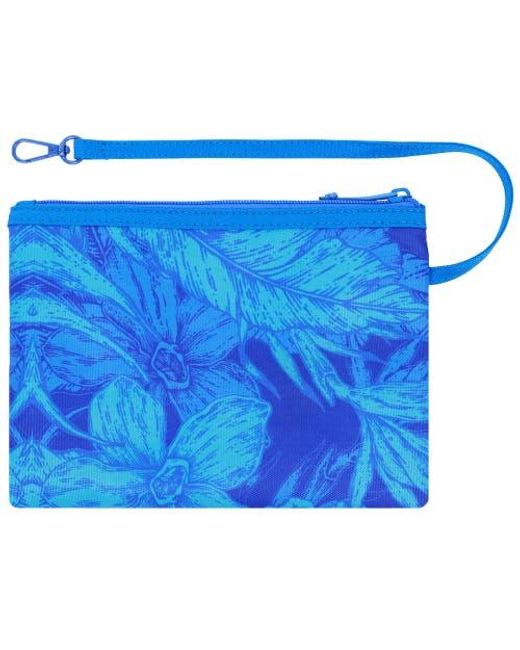 Tommy Bahama Blue Water-Repellent Tote With Pouch Tropical Floral Print