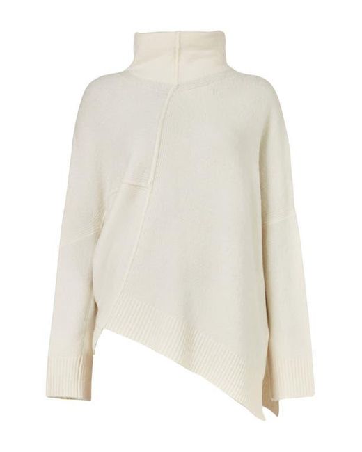 AllSaints White Lock Roll Neck Asymmetric Sweater