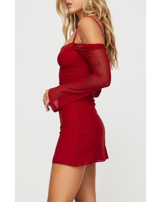 edmone long sleeve mini dress red Edmone Long Sleeve Mini Dress Red