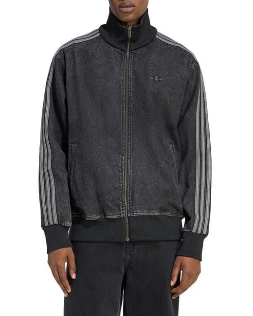 Adidas Black Firebird Denim Track Jacket for men