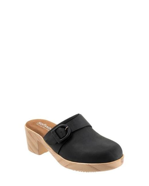 Softwalk® Black Ferrara Platform Mule