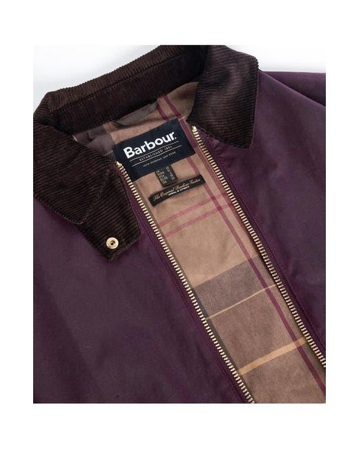 Barbour Purple Arlene Water Repellent Waxed Jacket