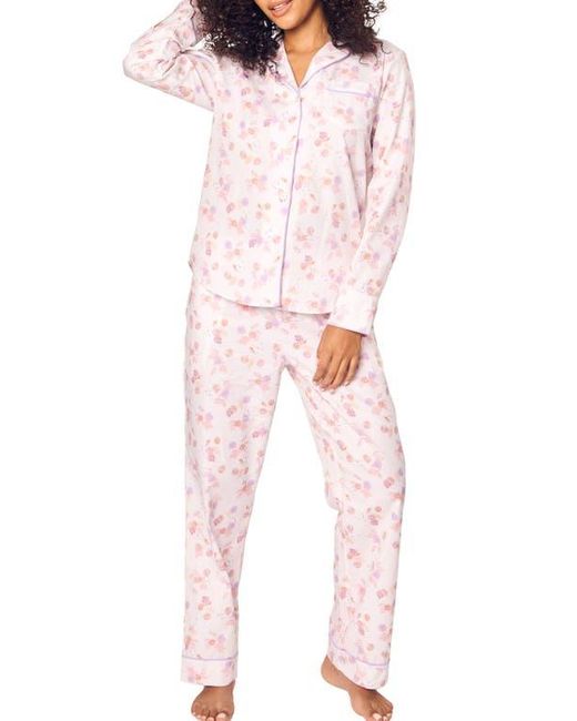 Petite Plume Pink Seashell Print Brushed Cotton Twill Pajamas