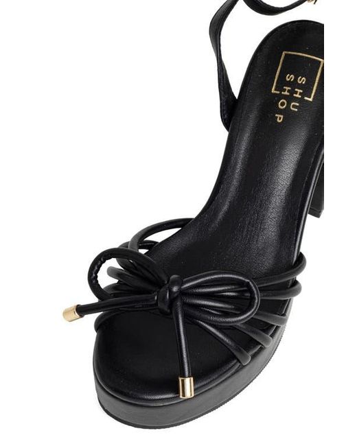 Shu Shop Black Edith Ankle Strap Platform Sandal