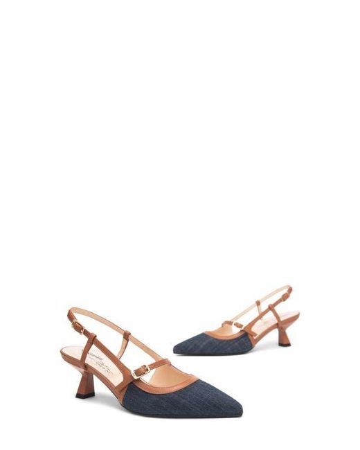 Nero Giardini Blue Slingback Pointed Toe Pump
