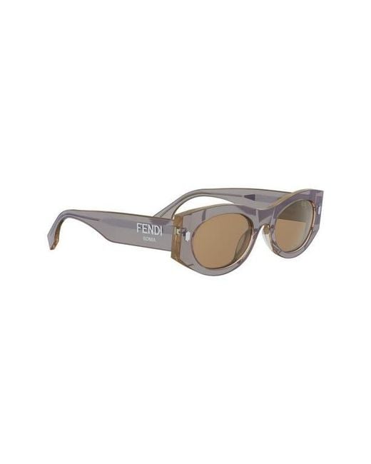 Fendi Natural Roma 52Mm Oval Sunglasses