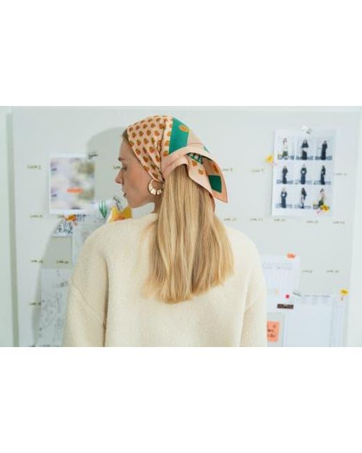 Lost Pattern Yellow Pan Pan Silk Bandana