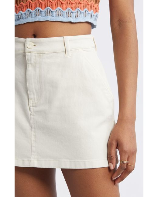 BP. White Carpenter Denim Miniskirt