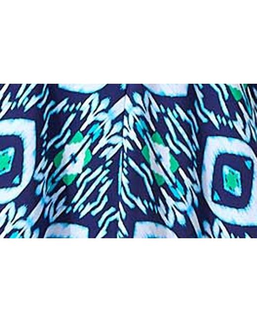 Tommy Bahama Blue Ikat Print Handkerchief Cover-up Dress
