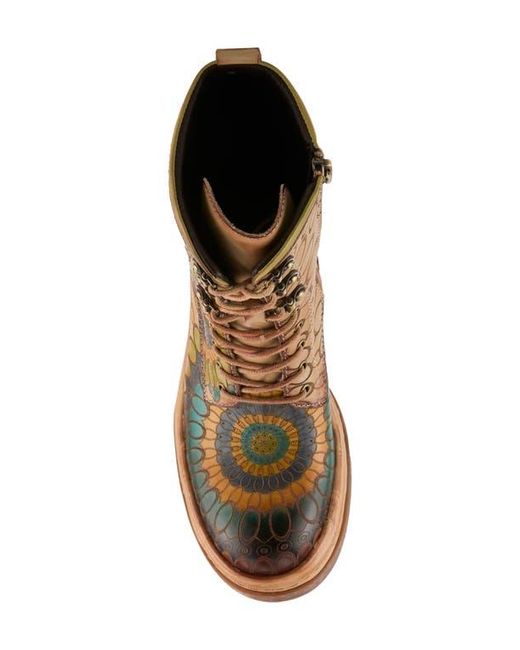 Spring Step Brown Carnivale Embossed Bootie