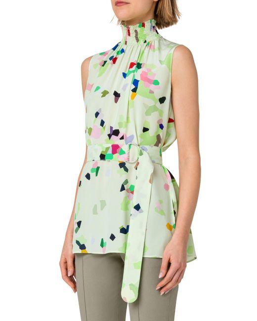 Akris punto on sale scarf silk blouse
