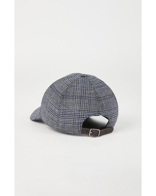 Brunello Cucinelli Gray Prince Of Wales Baseball Cap