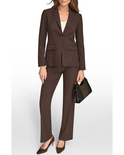 Donna Karan Brown One-Button Blazer