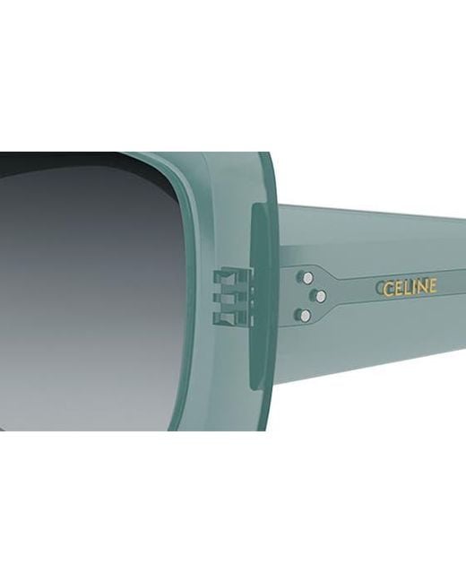Céline Blue Bold 3 Dots 54mm Square Sunglasses