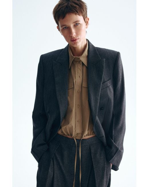 H&M Natural Drawstring Shirt