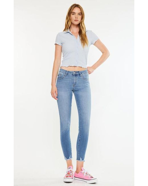 Kancan Blue Willowbrook Essentials Mid Rise Ankle Skinny Jeans