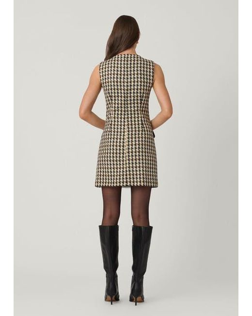 Shoshanna Natural Abigail Houndstooth Tweed Dress