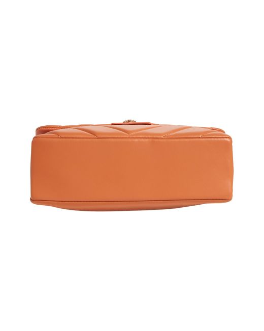 Kurt Geiger Orange Kensington Quilted Leather Convertible Shoulder Bag