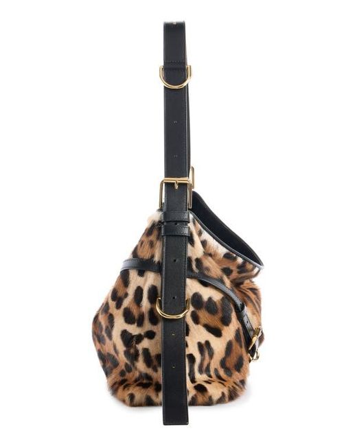 Givenchy Black Medium Voyou Genuine Calf Hair Hobo Bag