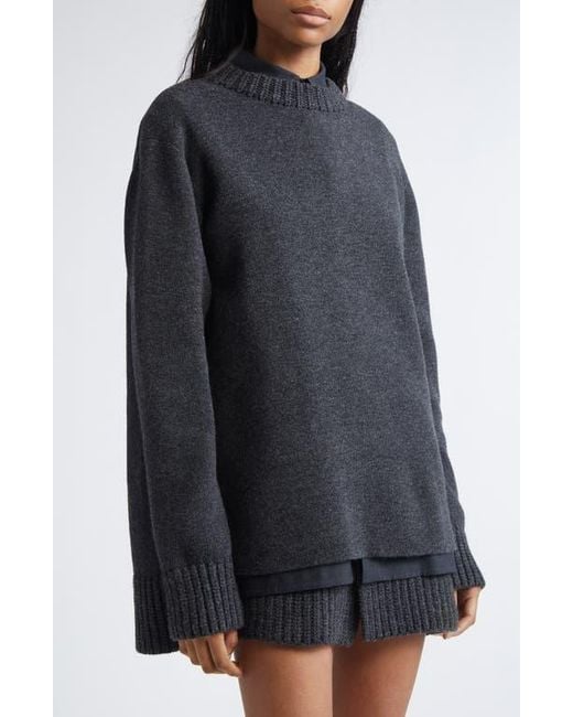 【未使用】sacai Wool Knit Dress Sacai Mixed Media Long Sleeve Wool Suiting & Knit Sweater Dress