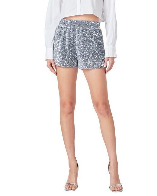 Endless Rose Blue Sequin Shorts