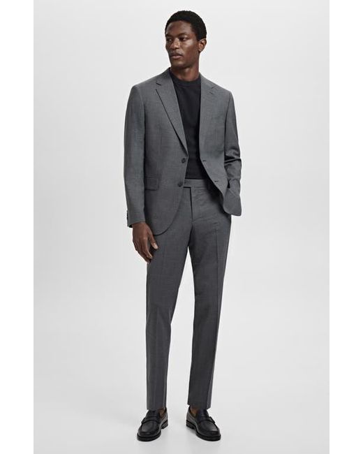 Mango Black Turin Virgin Slim Fit Wool Pants for men