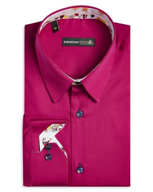 Siragusa Men's White Sinai Collection Luxe Cotton Dress Shirt