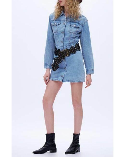 Bayeas Blue Long Sleeve Denim Minidress