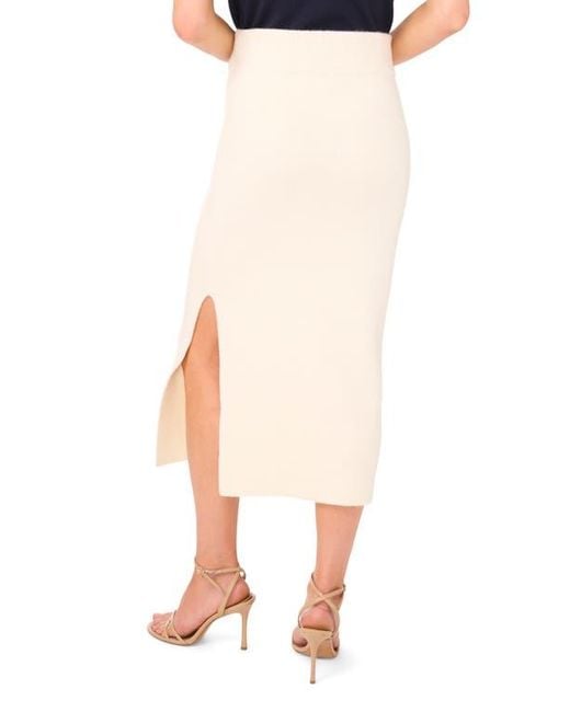 Ted Baker White Rib Side Slit Sweater Skirt