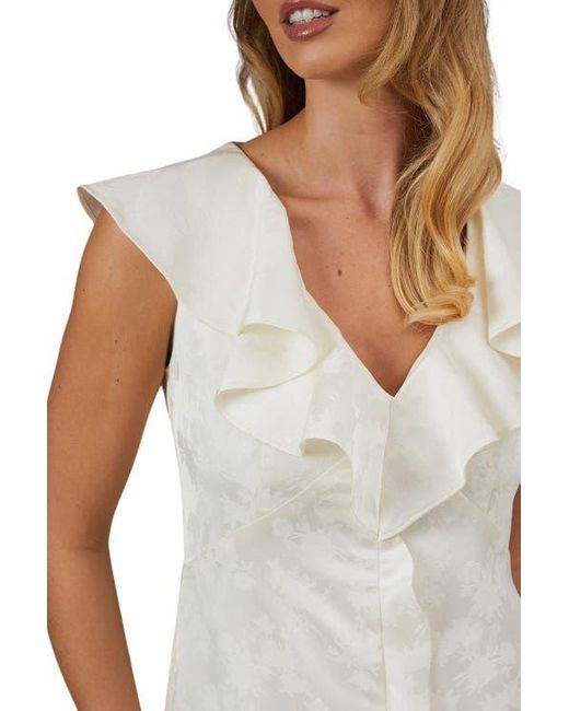 Oasis White Satin Jacquard V-Neck Bridesmaid Dress