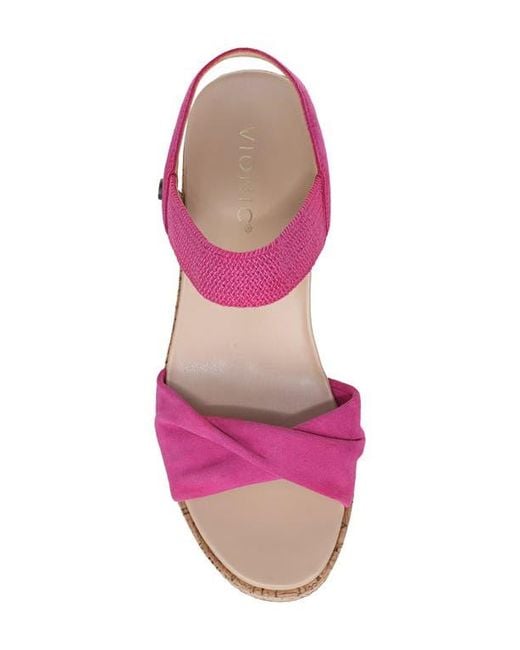 Vionic Pink Darla Espadrille Platform Slide Sandal