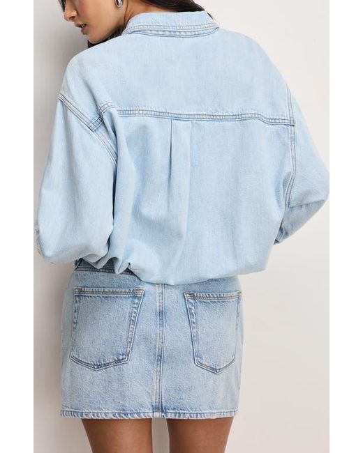 GOOD AMERICAN Blue Denim Shirtdress