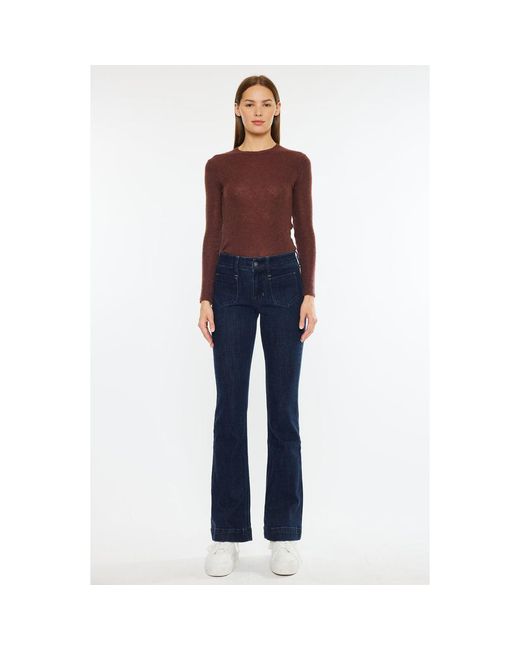 Kancan Blue Star Mid Rise Bootcut Jeans